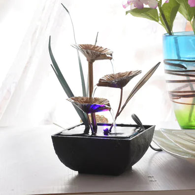 Home Decor Craft Hydrangea Fountain Water Wheel Piece