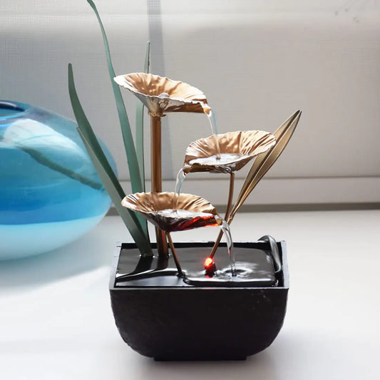 Home Decor Craft Hydrangea Fountain Water Wheel Piece